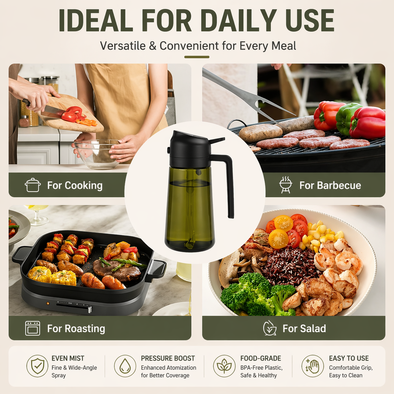 DOZEBEDDING®🥗2-in-1 Precision Oil Sprayer - High-Pressure Spray & Smooth Pour Integrated Bottle