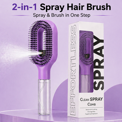 💧2-in-1 Detangling Water Mist Hair Brush