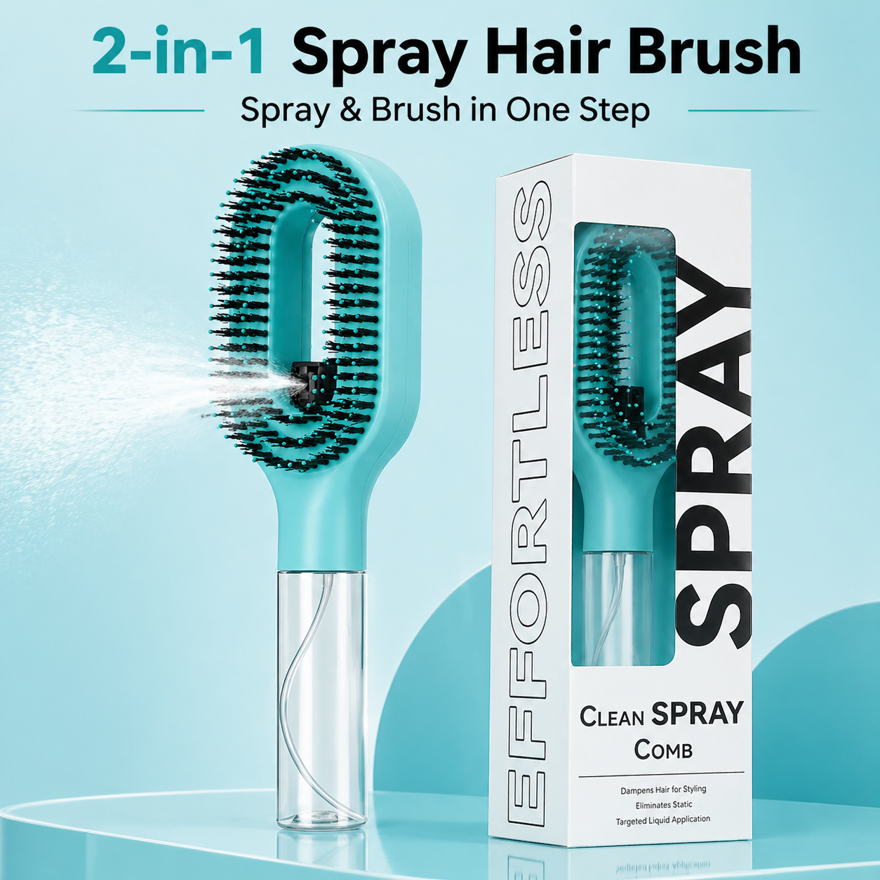 💧2-in-1 Detangling Water Mist Hair Brush
