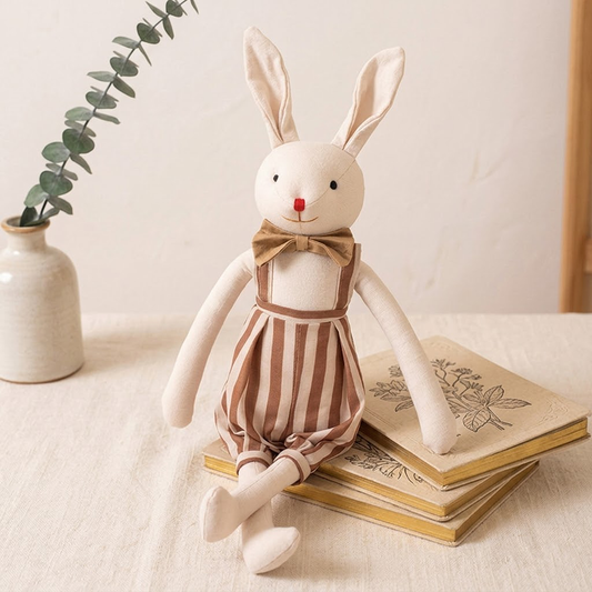 Korakio Nordic Style Cute Rabbit Plush Toy - Long Legged Bunny Stuffed Animal, Soft Fabric Hare Doll for Kids, Minimalist Nursery Decor & Easter Gift for Girls