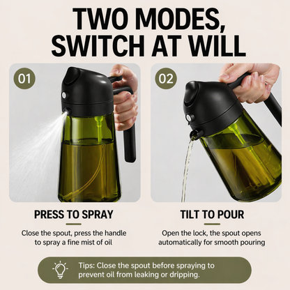 DOZEBEDDING®🥗2-in-1 Precision Oil Sprayer - High-Pressure Spray & Smooth Pour Integrated Bottle