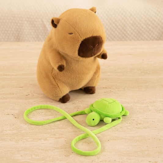 Korakio Capybara Plush Toy - Cute "Ugly-Cute" Stuffed Animal, Soft Capybara Pillow Doll