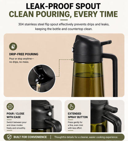 DOZEBEDDING®🥗2-in-1 Precision Oil Sprayer - High-Pressure Spray & Smooth Pour Integrated Bottle