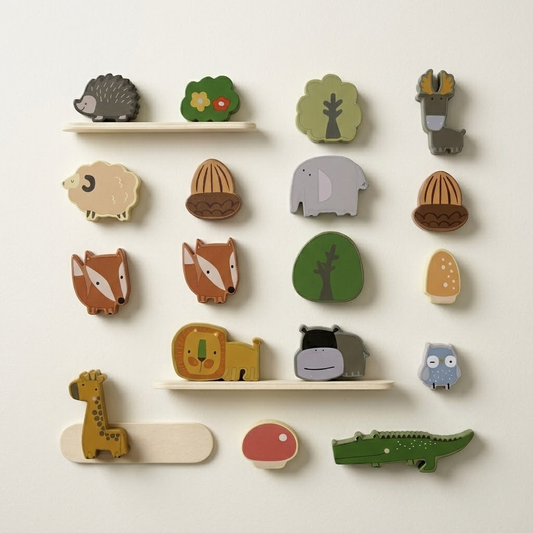 Korakio Wooden Animal Stacking Games Balance Blocks for Toddlers, Montessori Educational Toys for Fine Motor Skills & Hand-Eye Coordination, Early Learning Stacker Balance Toys for Kids Boys Girls