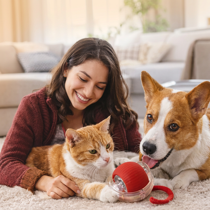 DOZEBEDDING®⚾Auto-Avoidance Smart Ball for Cats & Dogs🔋 – USB Rechargeable, Motion-Activated Interactive Toy