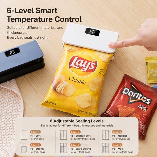 DOZEBEDDING® 🛑 2-in-1 Rechargeable Bag Sealer | 6 Modes, Magnetic, Portable